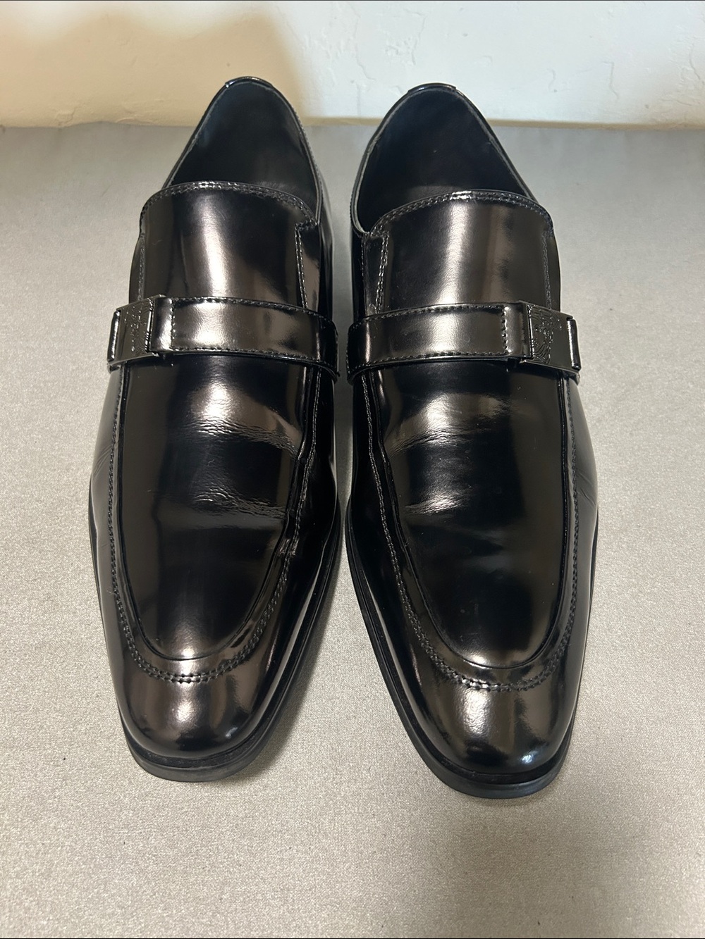 Versace Black Patent Leather Slip-On Loafers